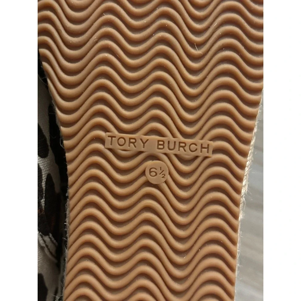Tory Burch Leopard Print Canvas Espadrille Lace Up‎ Sneakers 6.5M 89369